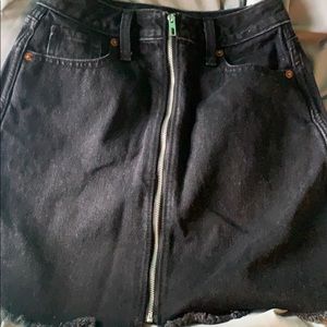 A&F black zipper denim mini skirt